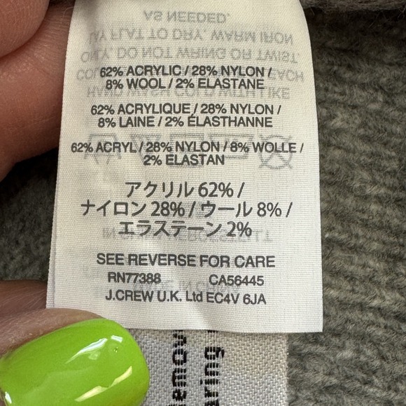 J Crew V Back Sweater Women's Velvet Tie XS Gray Bow Pullover Wool Blend Relaxed - Picture 10 of 12